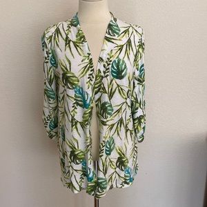 Chico’s Tropical Print Open Cardigan Ruana Sz Medium